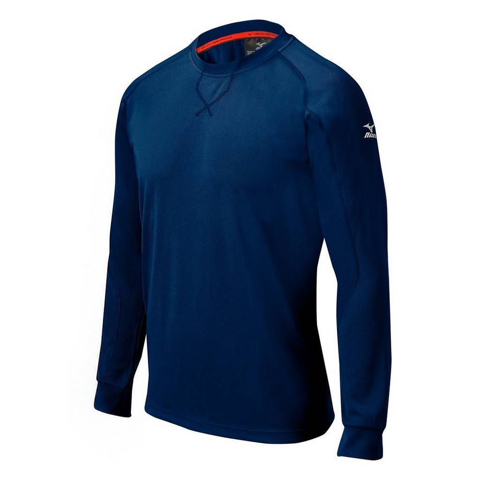 Maglie Running Mizuno Baseball Comp Long Sleeve Training Uomo - Blu Marino - 10468-BSIN